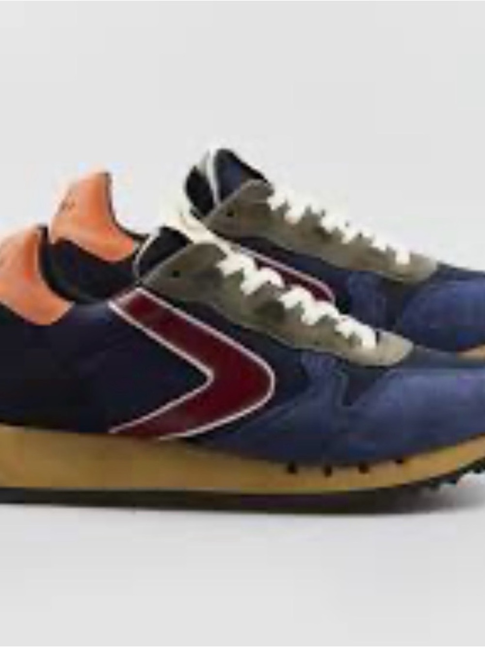 Valsport Women’s Navy Blue Retro Runner Sneakers with Red Accent